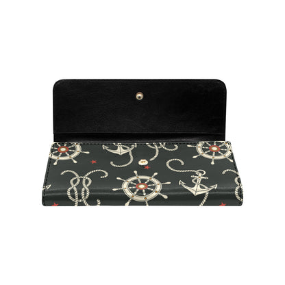 Nautical Anchor Pattern Women's Trifold Wallet