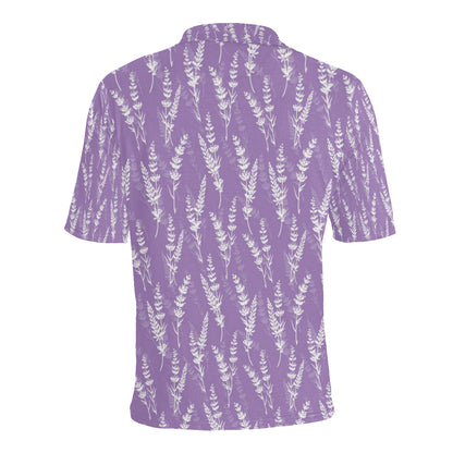 Lavender Pattern Print Design LV08 Men Polo Shirt