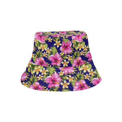 Pink Hibiscus Pattern Print Design HB027 Unisex Bucket Hat