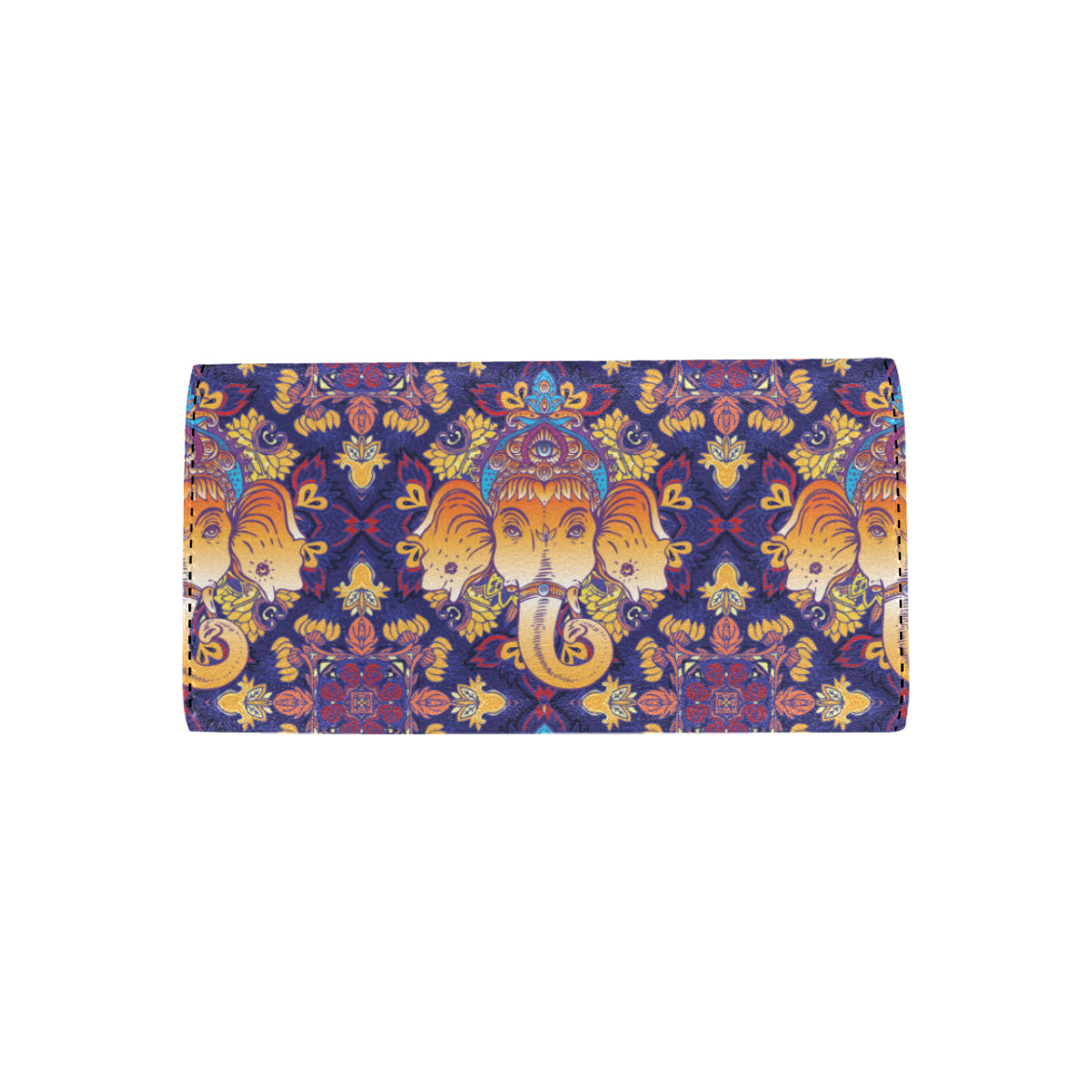 Ganesha Pattern Print Design 01 Women's Trifold Wallet