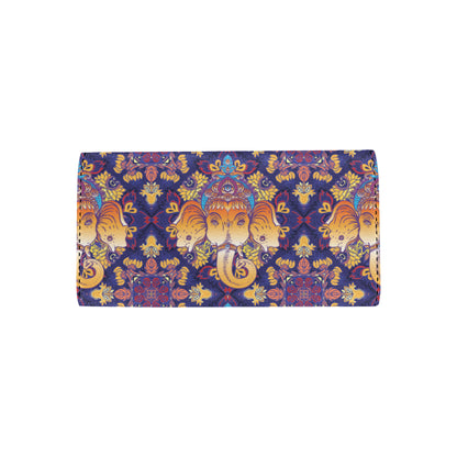 Ganesha Pattern Print Design 01 Women's Trifold Wallet