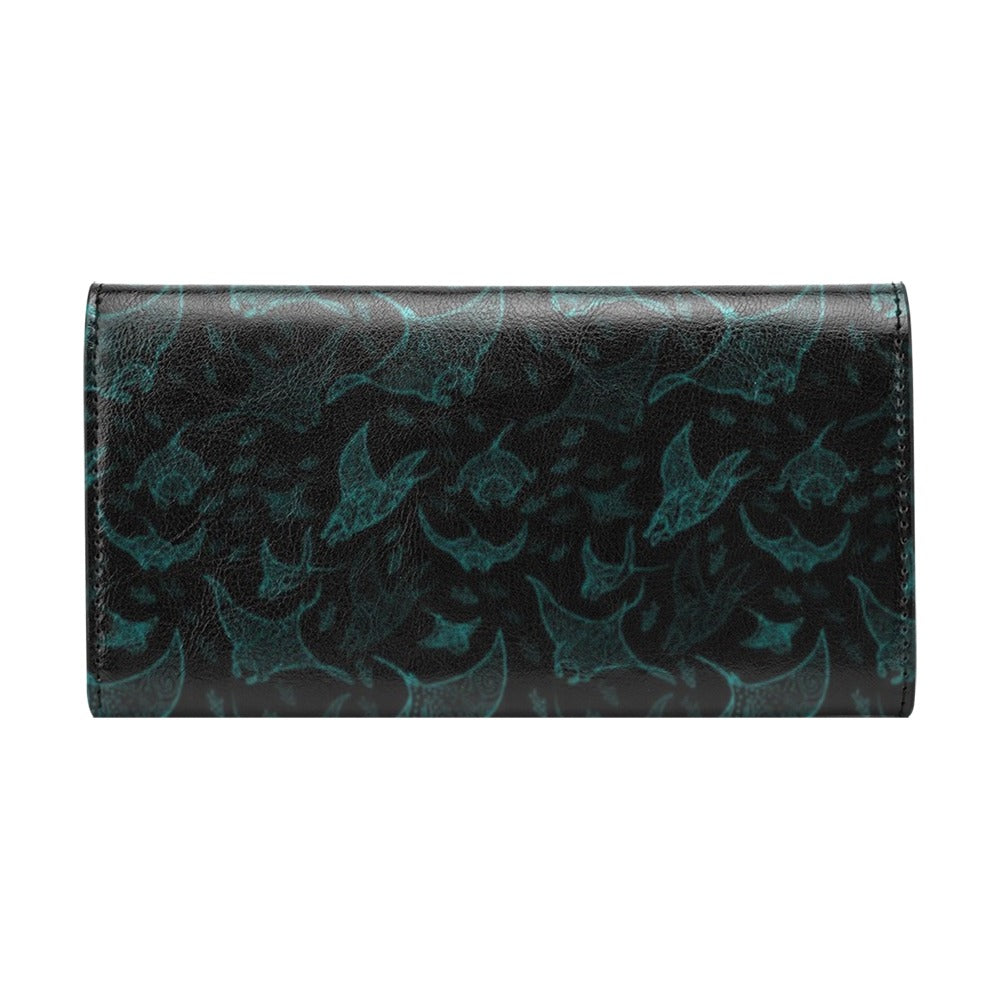 Manta Ray Print Design LKS402 Women's Trifold Wallet