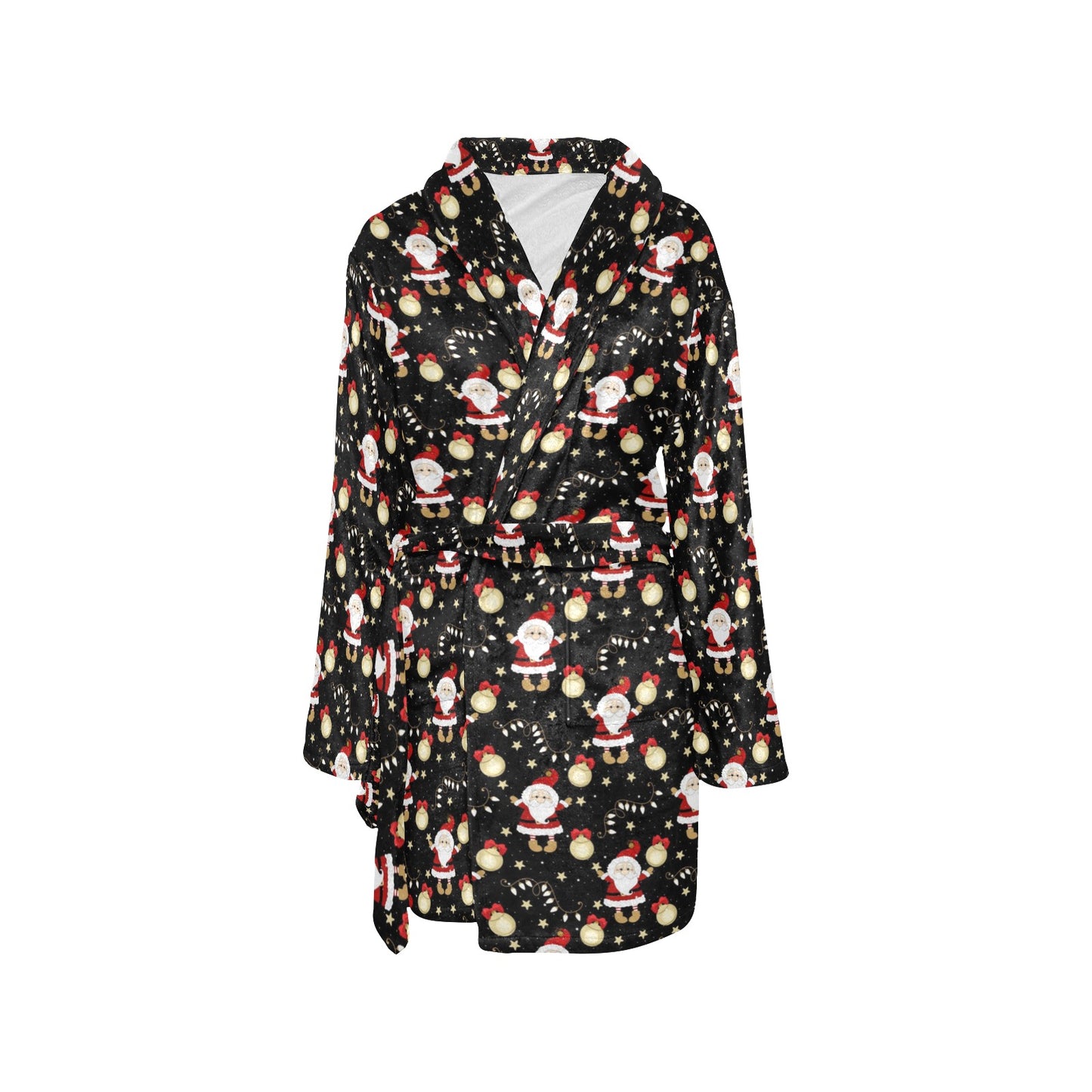 Santa Christmas Themed Print Design LKS307 Women's Fleece Robe