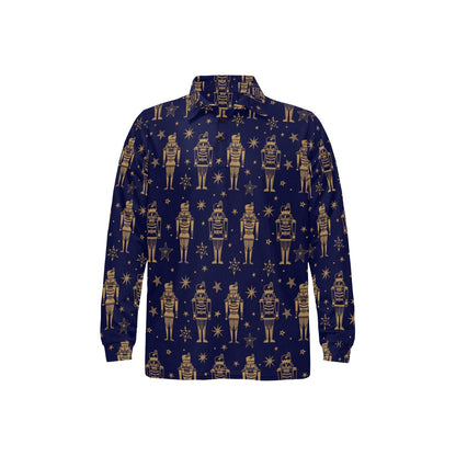 Nutcracker Pattern Print Design A05 Long Sleeve Polo Shirt For Men's