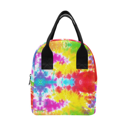 Tie Dye Rainbow Themed Print Insulated Lunch Bag