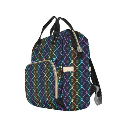 Paw Rainbow Pattern Print Design A01 Diaper Bag Backpack
