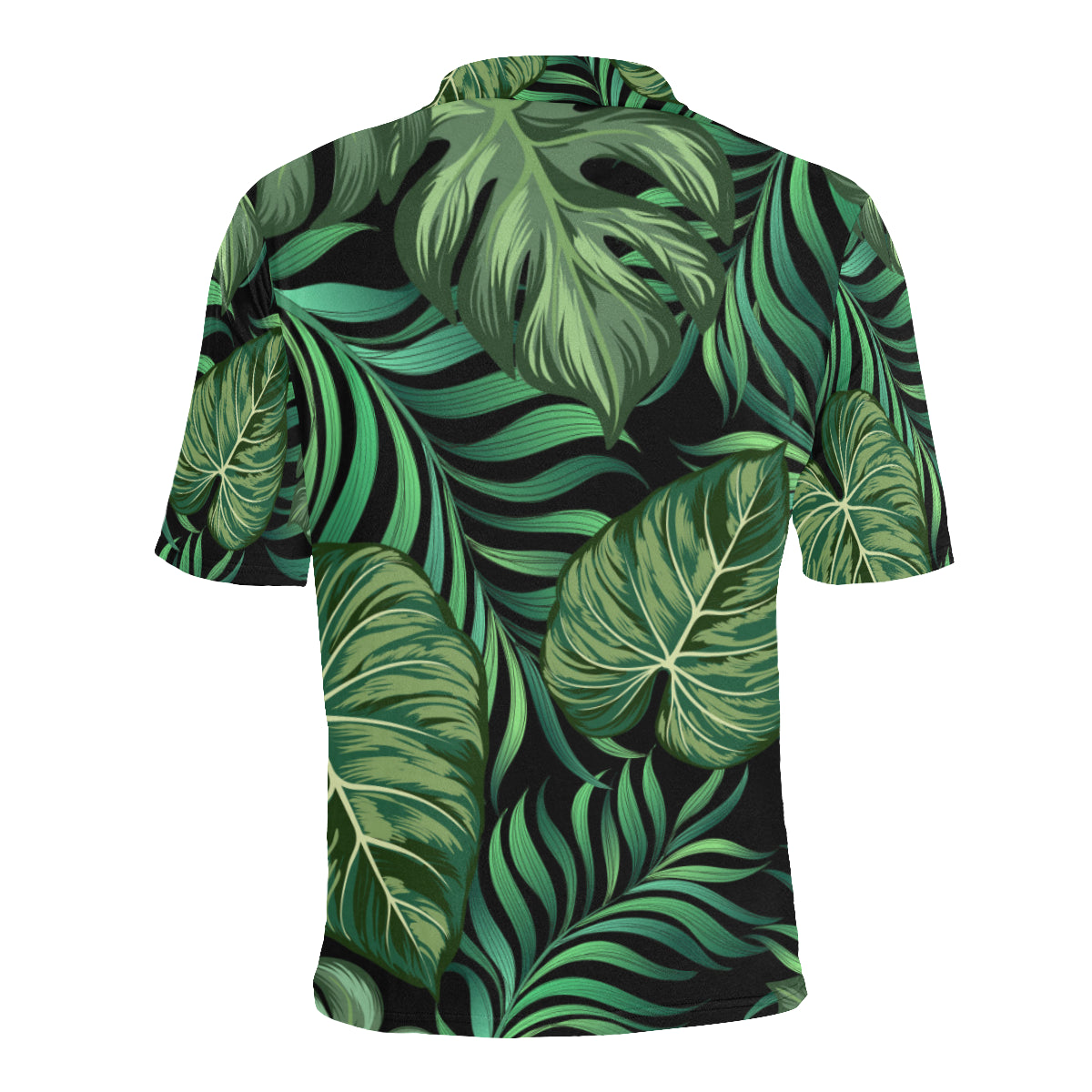 Green Fresh Tropical Palm Leaves Men Polo Shirt