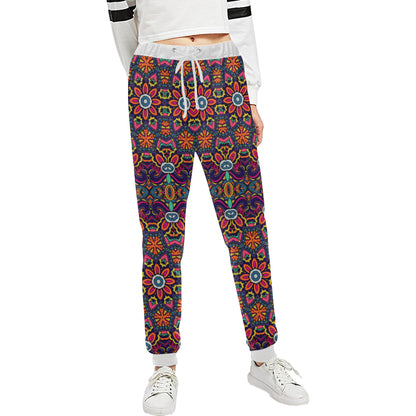 Ethnic Flower Style Print Pattern Unisex Sweatpants
