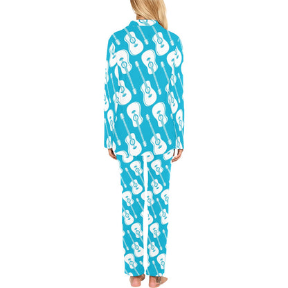 Acoustic Guitar Print Design LKS404 Women's Long Pajama Set