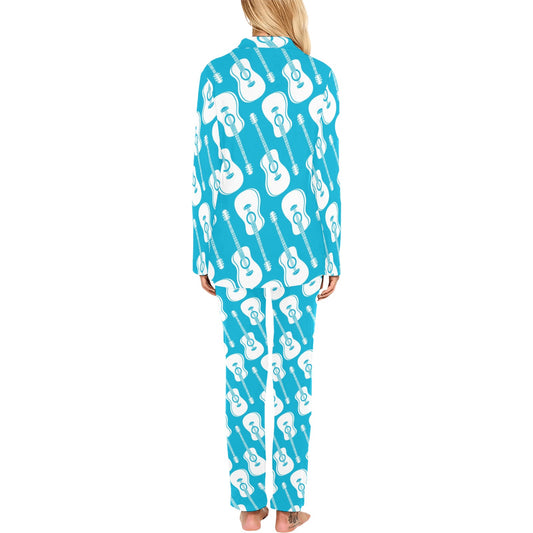 Acoustic Guitar Print Design LKS404 Women's Long Pajama Set
