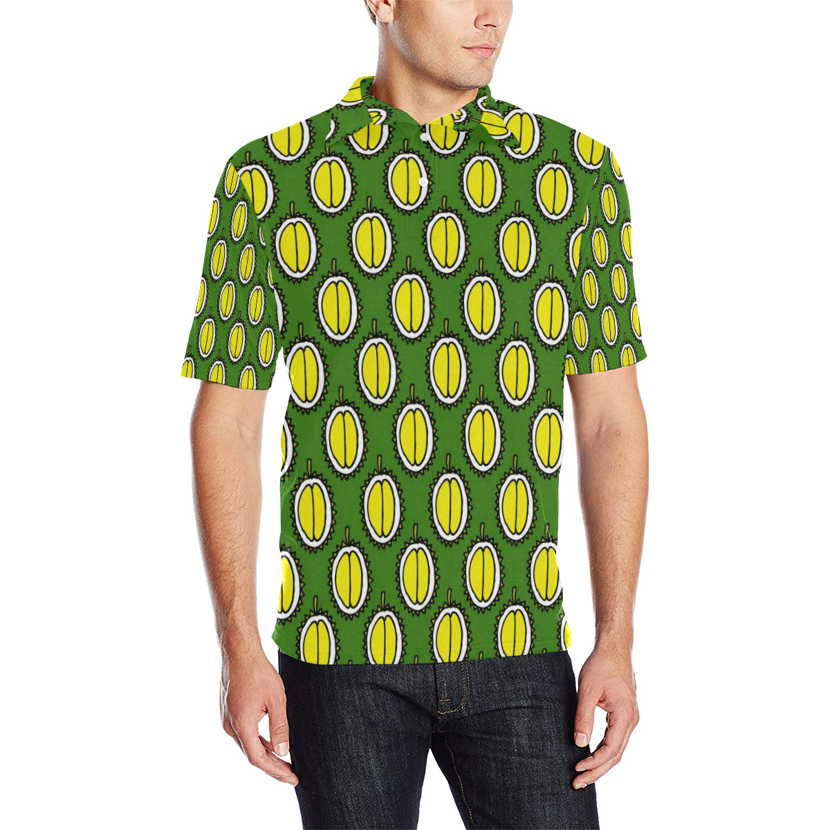 Durian Pattern Print Design DR01 Men Polo Shirt