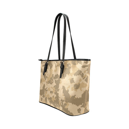 ACU Digital Desert Camouflage Leather Tote Bag