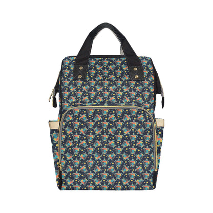 Sea Turtle Colorful with bubble Print Diaper Bag Backpack