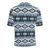 Navajo Dark Blue Print Pattern Men Polo Shirt