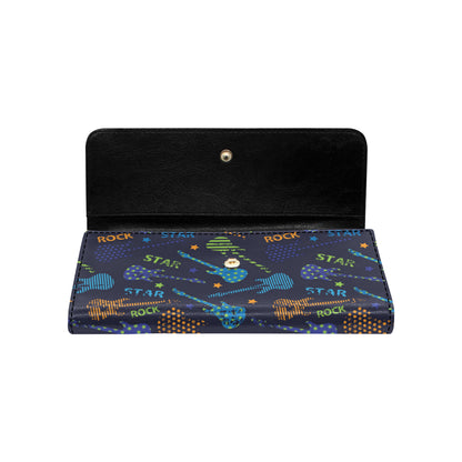Rock and Roll Pattern Print Design A04 Women's Trifold Wallet