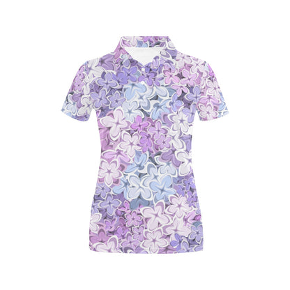 Lilac Pattern Print Design LI01 Women's Polo Shirt