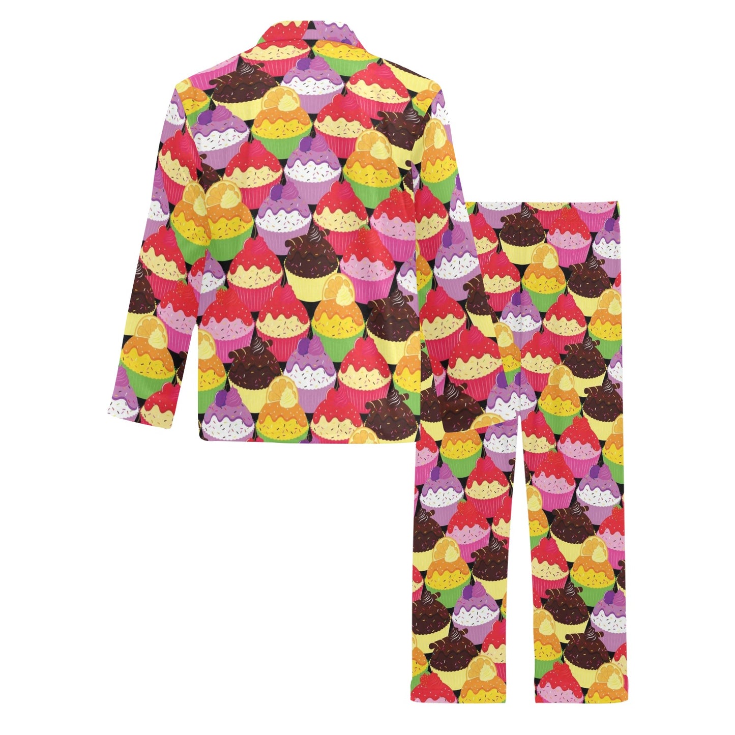 Cupcake Pattern Print Design CP02 Men's Long Pajama Set