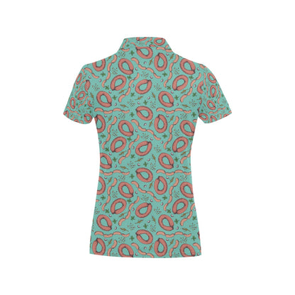 Sausage Print Design LKS303 Women's Polo Shirt