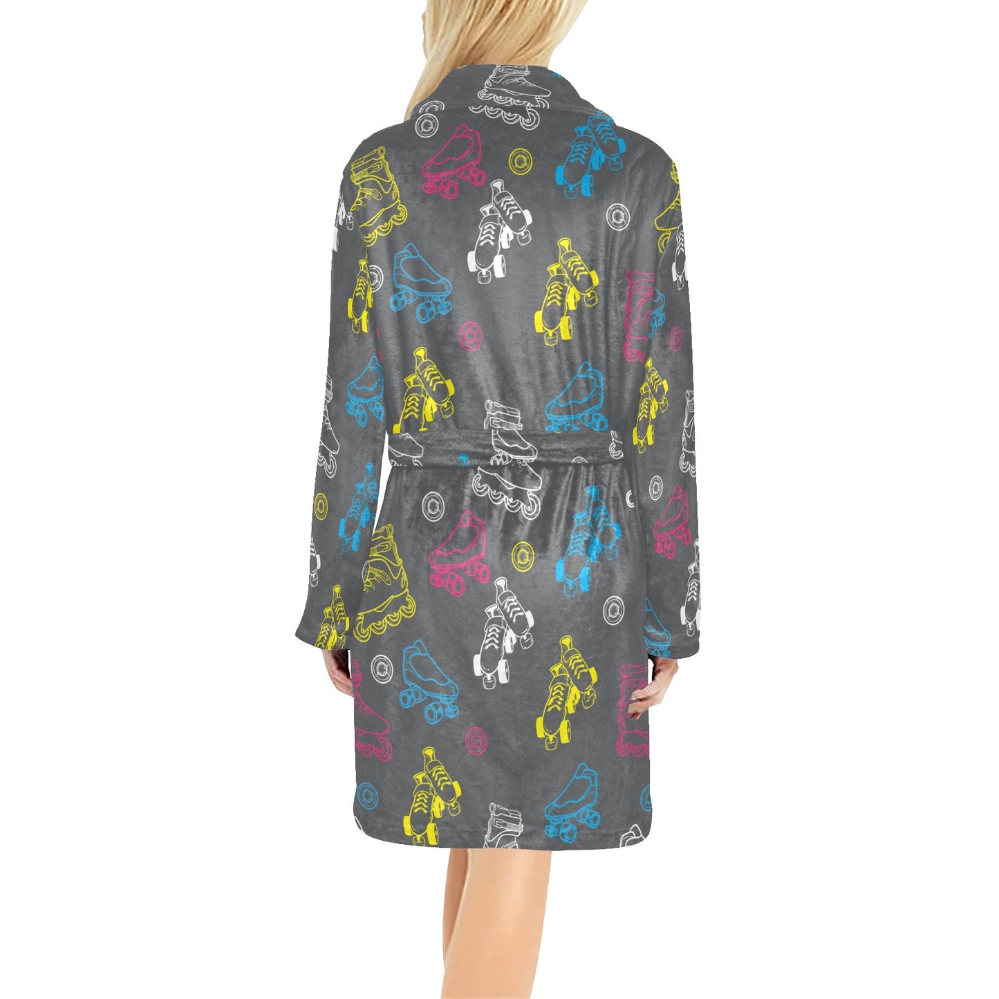 Roller skate Pattern Print Design A02 Women's Fleece Robe