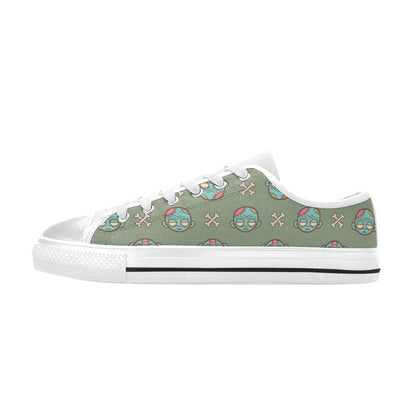 Zombie Print Design LKS301 Women's White Low Top Shoes