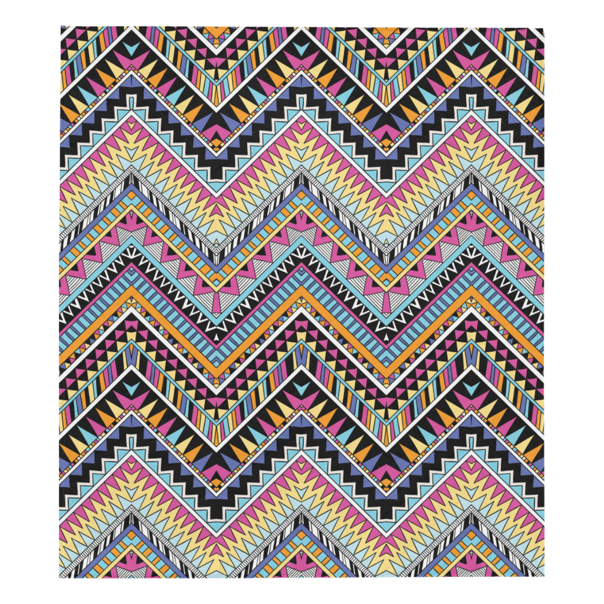 Multicolor zigzag Tribal Aztec Premium Quilt