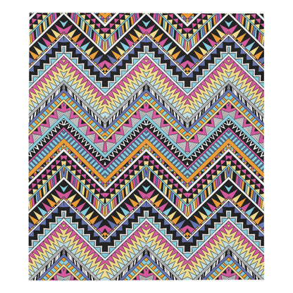 Multicolor zigzag Tribal Aztec Premium Quilt