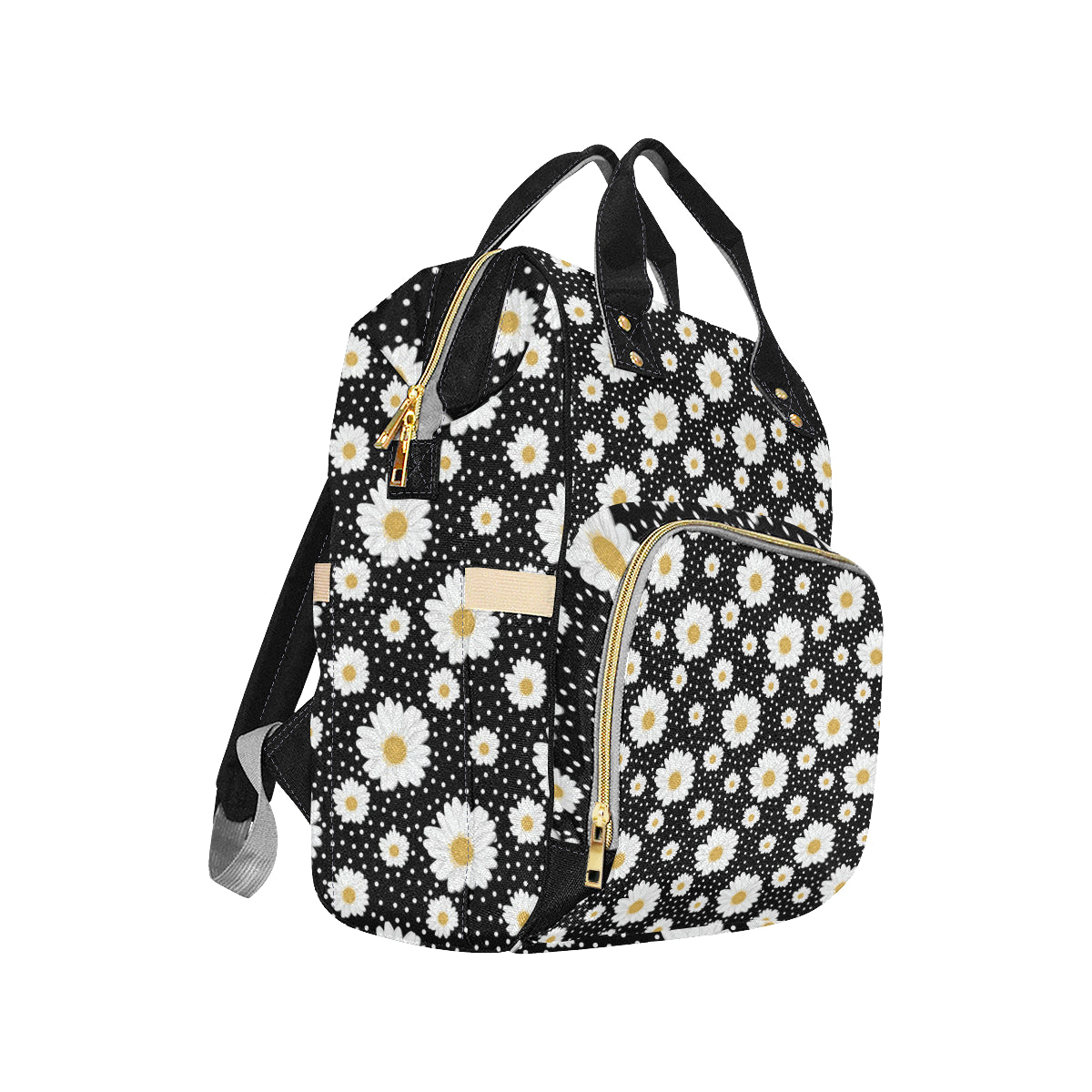 Daisy Pattern Print Design DS02 Diaper Bag Backpack