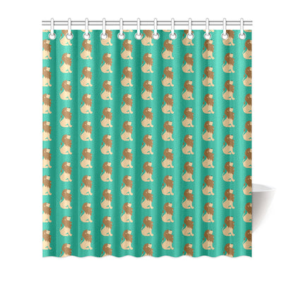 Lion Pattern Print Design 02 Shower Curtain