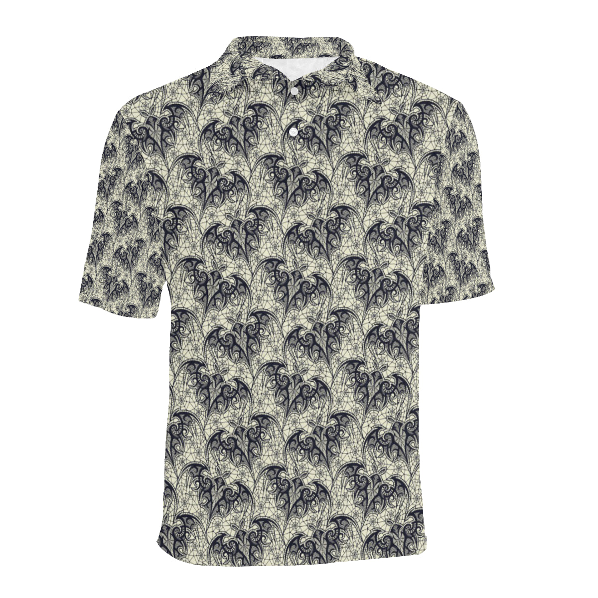Bat Tribal Pattern Print Design 06 Men Polo Shirt