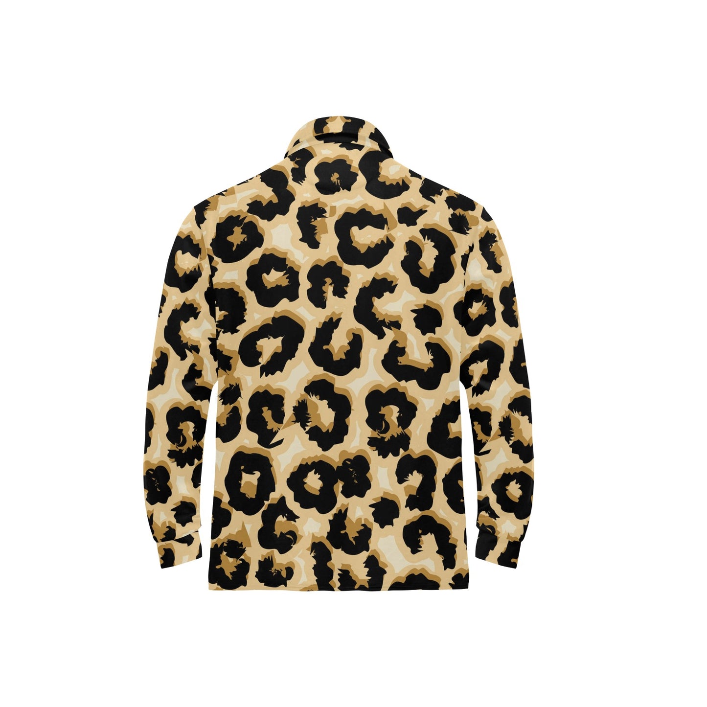 Jaguar Skin Pattern Print Design 02 Long Sleeve Polo Shirt For Men's