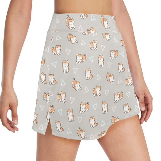 Shiba Inu Print Design LKS307 17" Golf & Pickleball Skort with Pockets