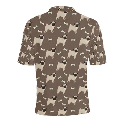 Pug Pattern Print Design A02 Men Polo Shirt