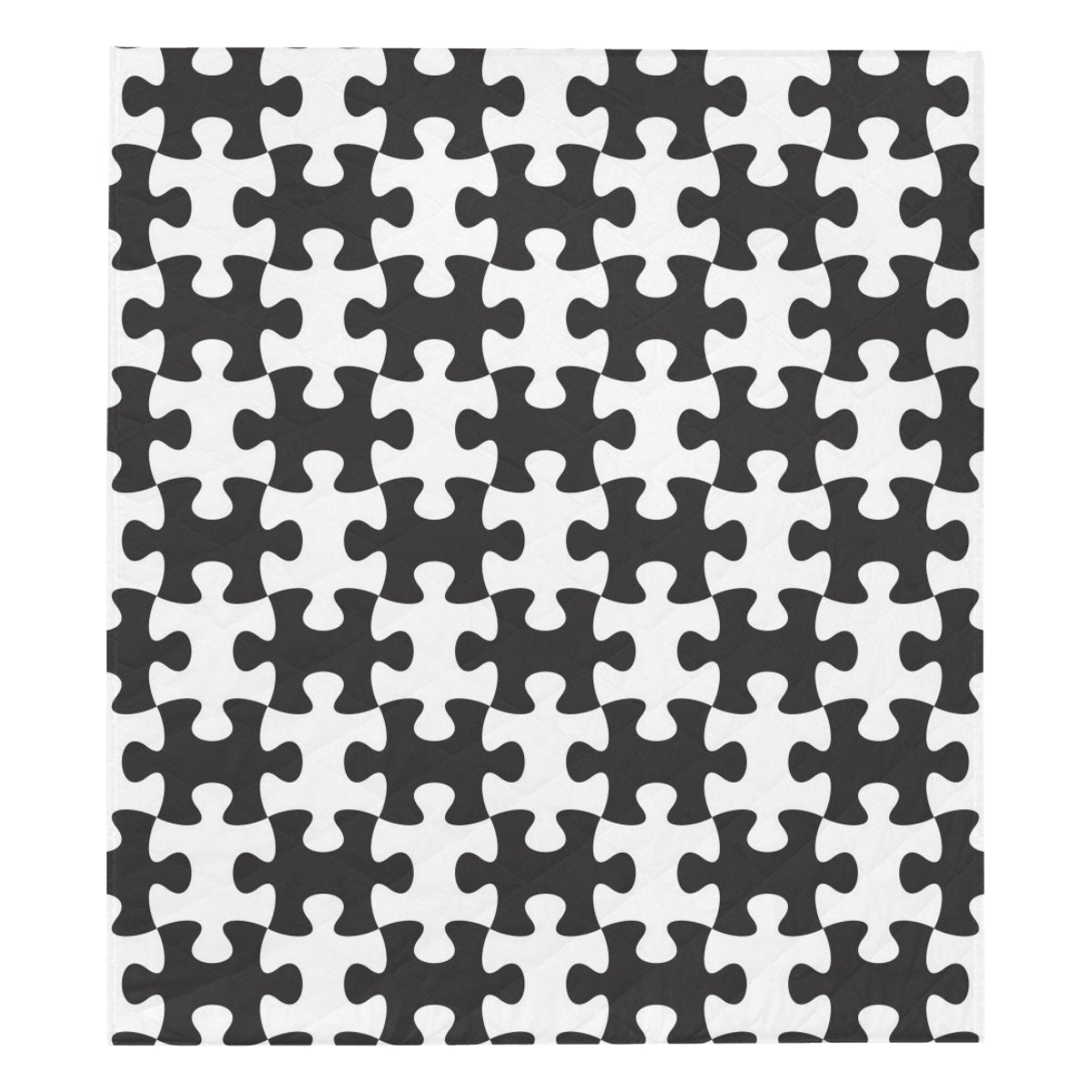 Puzzle Black White Pattern Print Design A02 Premium Quilt