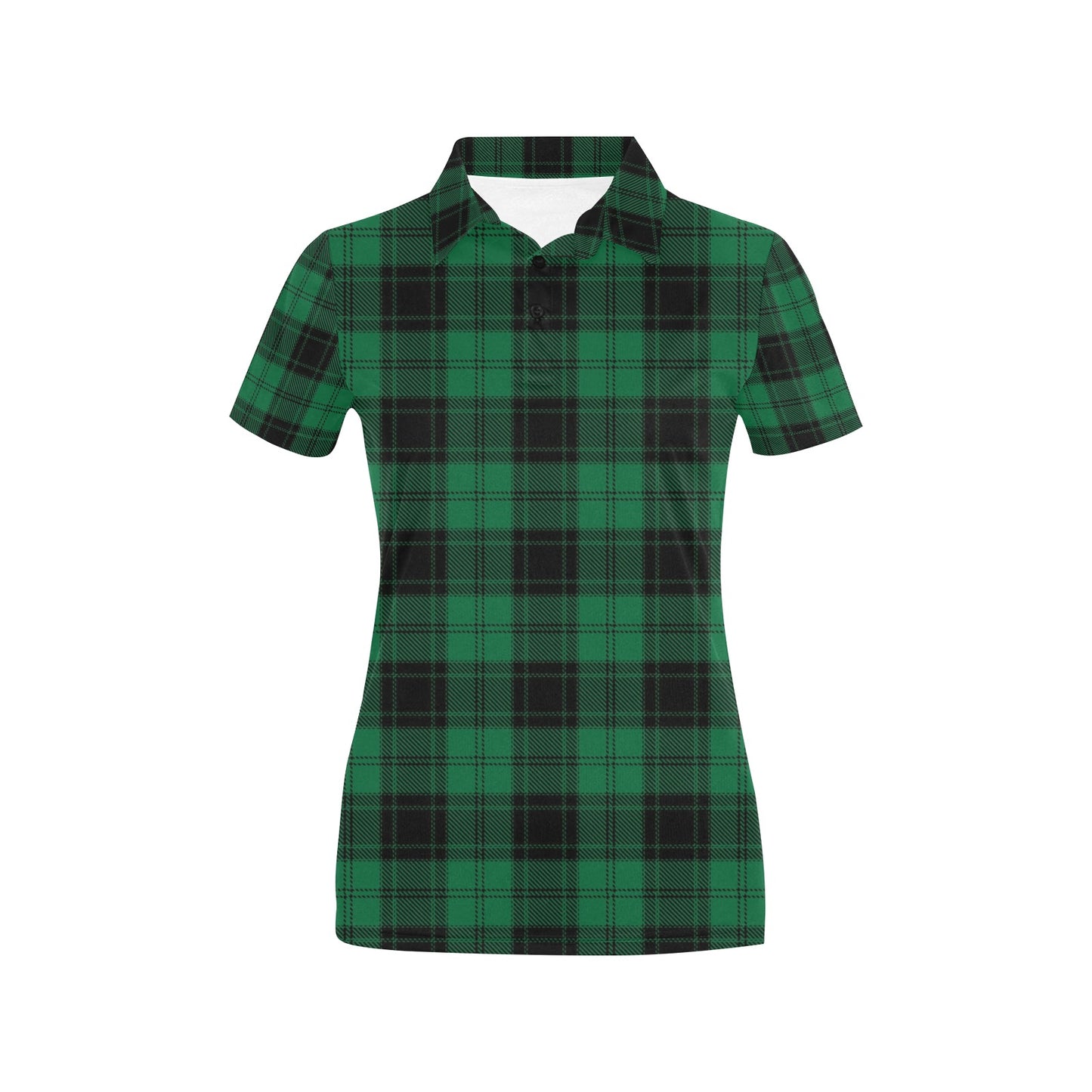 Tartan Green Print Design LKS302 Women's Polo Shirt