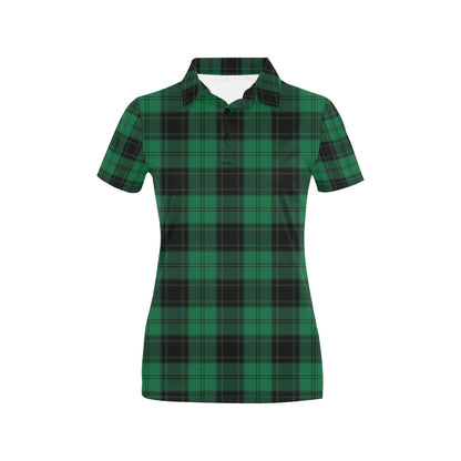 Tartan Green Print Design LKS302 Women's Polo Shirt