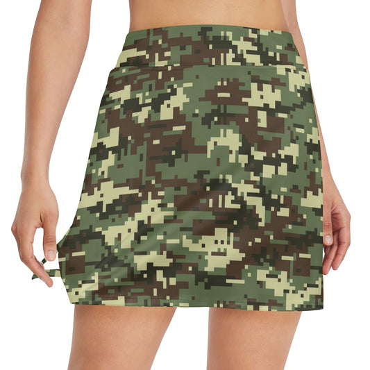 ACU Digital Army Camouflage 17" Golf & Pickleball Skort with Pockets