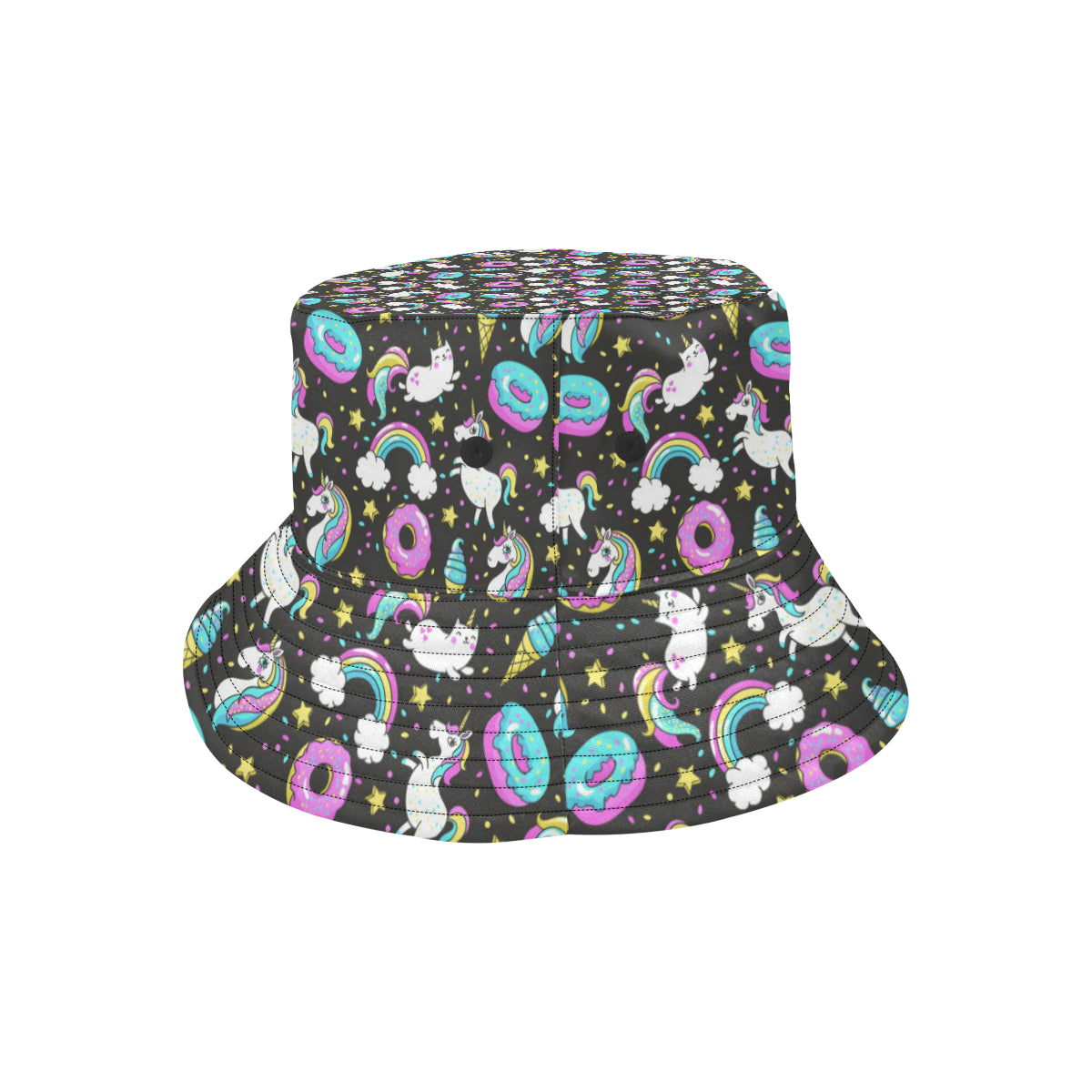 Donut Unicorn Pattern Print Design DN09 Unisex Bucket Hat