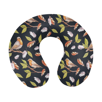 Birds Pattern Print Design 02 U-Shaped Travel Neck Pillow