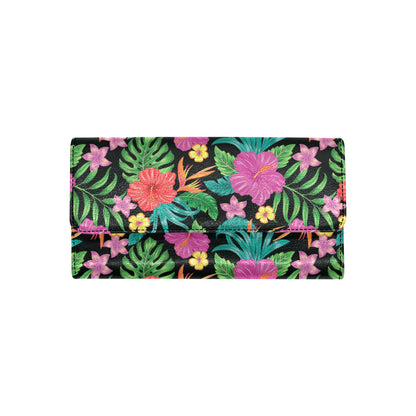 Hibiscus Red Hawaiian Flower Women's Trifold Wallet