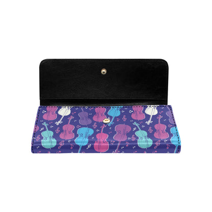 Cello Pattern Print Design 01 Women's Trifold Wallet
