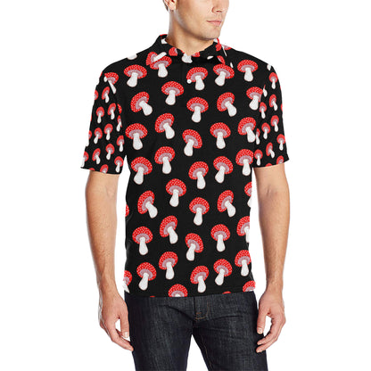 Mushroom Pattern Print Design A02 Men Polo Shirt