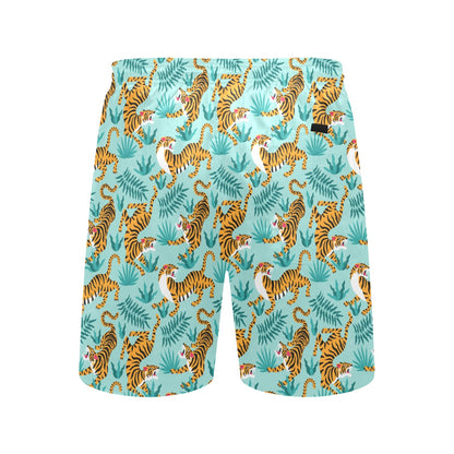 Tiger Print Design LKS304 Men's Swim Trunks Beach Shorts