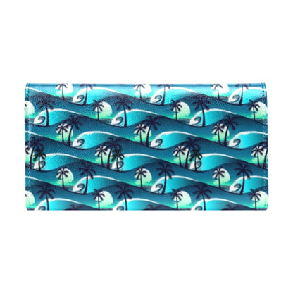 Beach Wave Design Print Women's Trifold Wallet