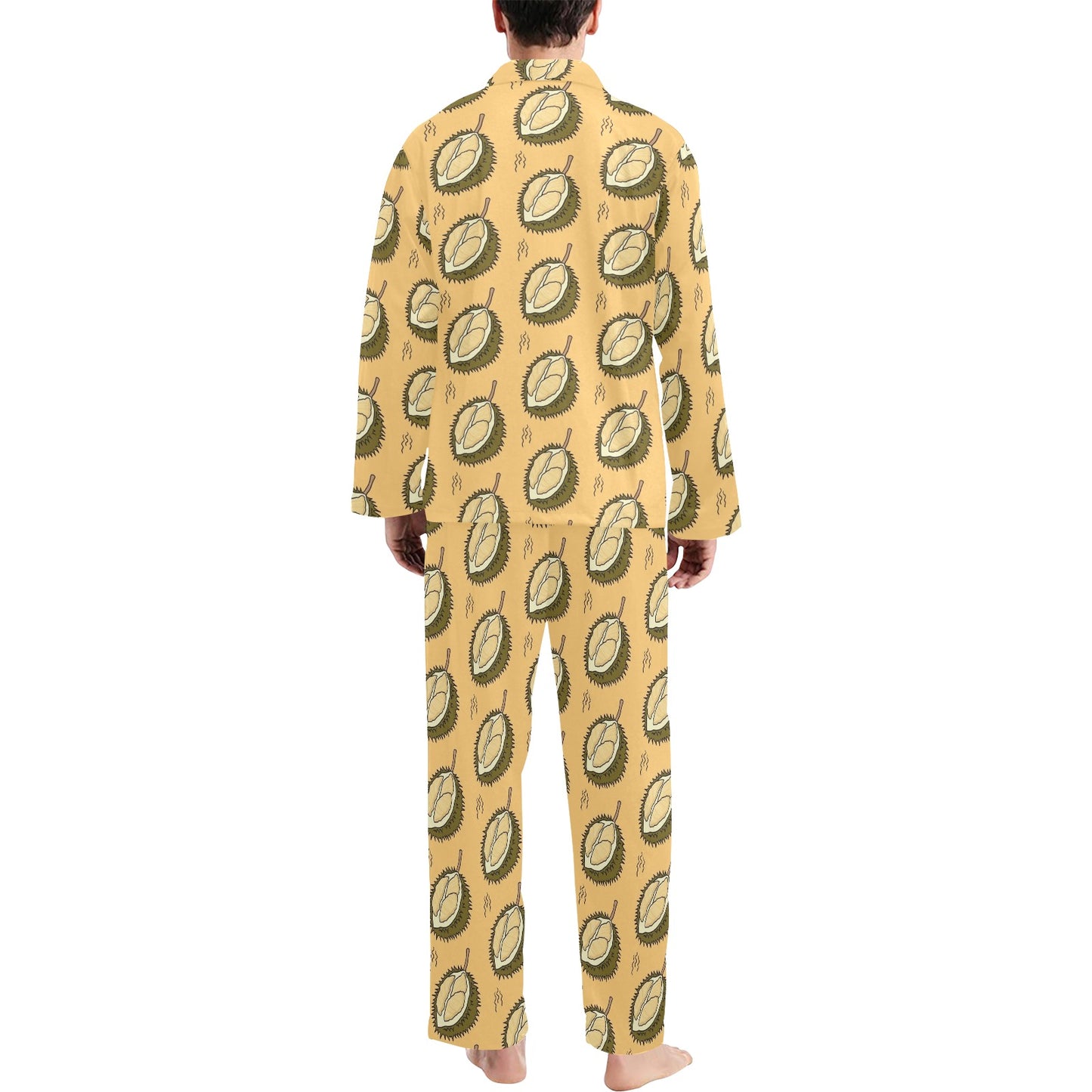 Durian Pattern Print Design DR02 Men's Long Pajama Set