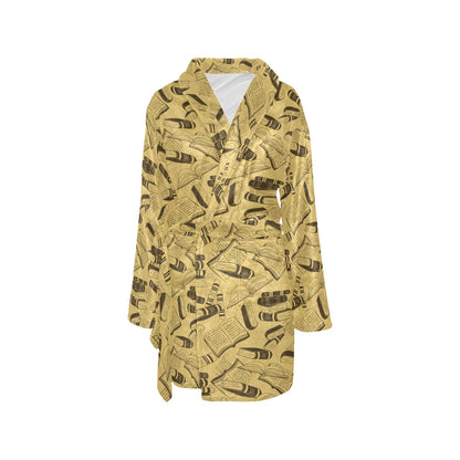Book Pattern Print Design 02 Women's Fleece Robe