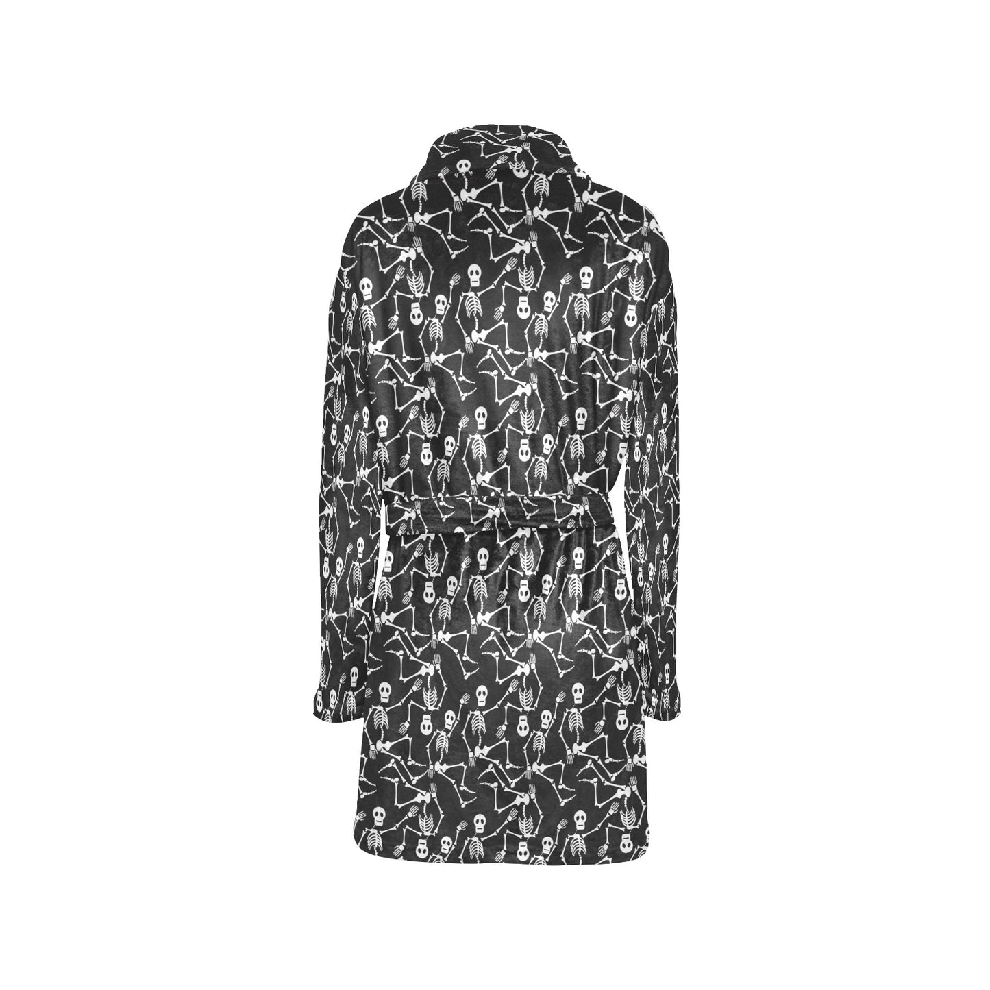 Skeleton Themed Print Women's Fleece Robe