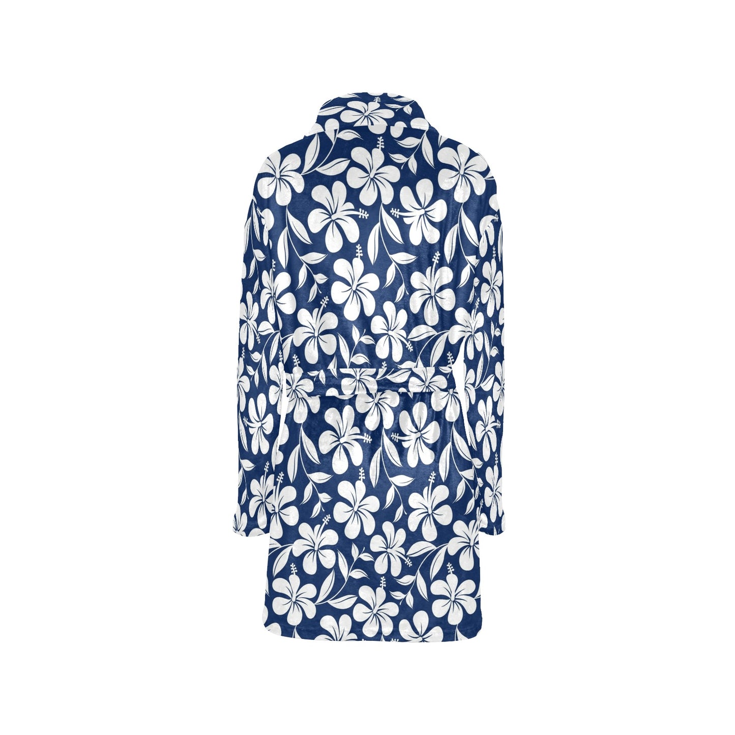 Hibiscus Pattern Print Design HB031 Women's Fleece Robe