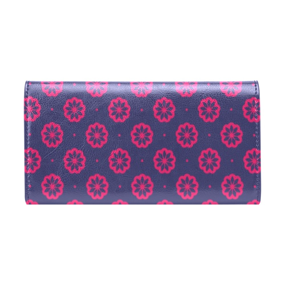 Water Lily Print Design LKS301 Women's Trifold Wallet