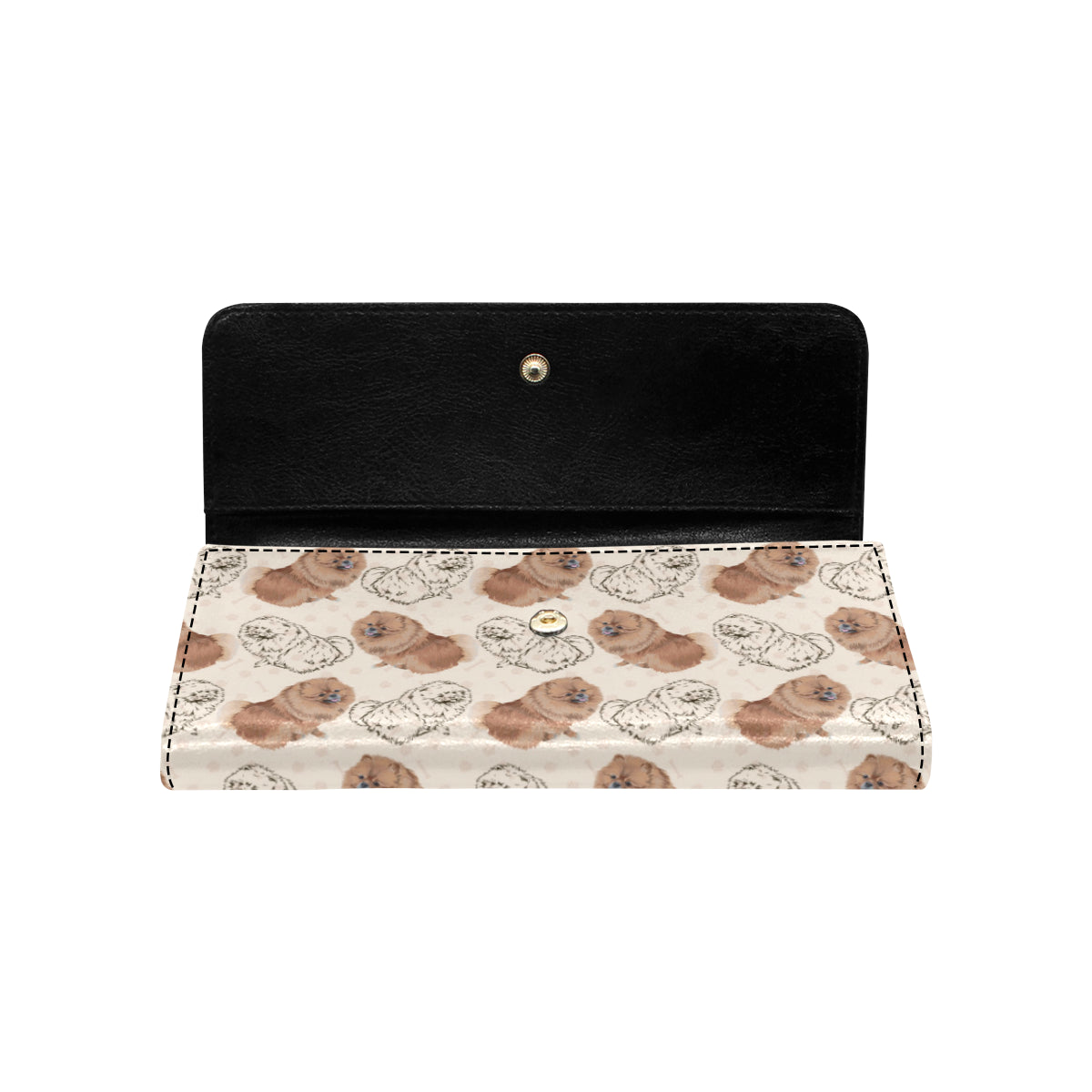 Pomeranians Pattern Print Design A01 Women's Trifold Wallet