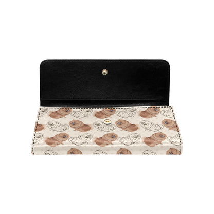 Pomeranians Pattern Print Design A01 Women's Trifold Wallet